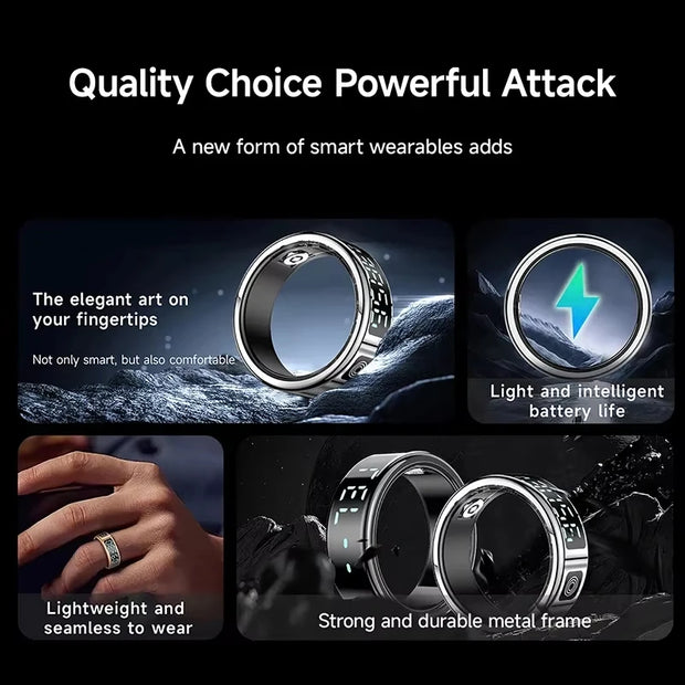 2025 New SR08 Smart Ring Heart Rate Sleep Monitor Motion Tracking IP68 Waterproof Men Women Smart Ring Holiday Gift