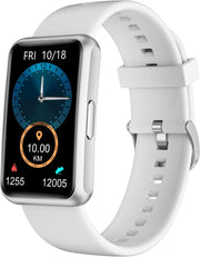 Fitness Tracker No Bluetooth No APP No Phone Needed, Fitness Watch for Men Women Parents IP68 Waterproof with Full Touch Screen Steps Calories Counter Sleep Tracker Alarm Clocks (Gray)