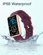 Fitness Tracker Watch for Men Women, No Bluetooth No APP No Phone Needed, IP68 Waterproof Full Touch Screen Sports Watch with Steps Calories Counter Sleep Tracker Alarm Clock (Black/Gold)