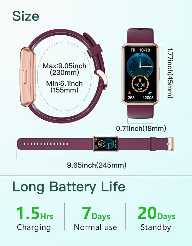 Fitness Tracker No Bluetooth No APP No Phone Needed, Fitness Watch for Men Women Parents IP68 Waterproof with Full Touch Screen Steps Calories Counter Sleep Tracker Alarm Clocks (Black)