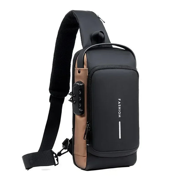 USB Charging Crossbody Package Men Anti Theft Chest Bag Shoulder Bags School Short Trip Messengers Bags Men's Oxford Sling Pack