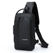 USB Charging Crossbody Package Men Anti Theft Chest Bag Shoulder Bags School Short Trip Messengers Bags Men's Oxford Sling Pack