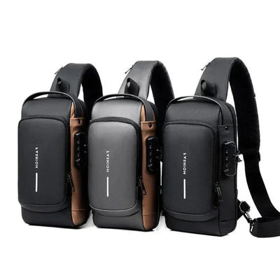 USB Charging Crossbody Package Men Anti Theft Chest Bag Shoulder Bags School Short Trip Messengers Bags Men's Oxford Sling Pack