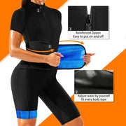 Sauna Suit for Women Slimming Jumpsuit Full Body Heat Trapping Shirt Sweat Top with Adjust Waist and Breathable Armpit&Crotch