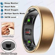 New R10 Smart Ring with Wireless Charging,Health Sleep Monitor,5Atm & Ip68 Waterproof,Multi-Sport Mode for Android IOS Men Women