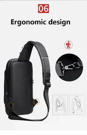 USB Charging Crossbody Package Men Anti Theft Chest Bag Shoulder Bags School Short Trip Messengers Bags Men's Oxford Sling Pack