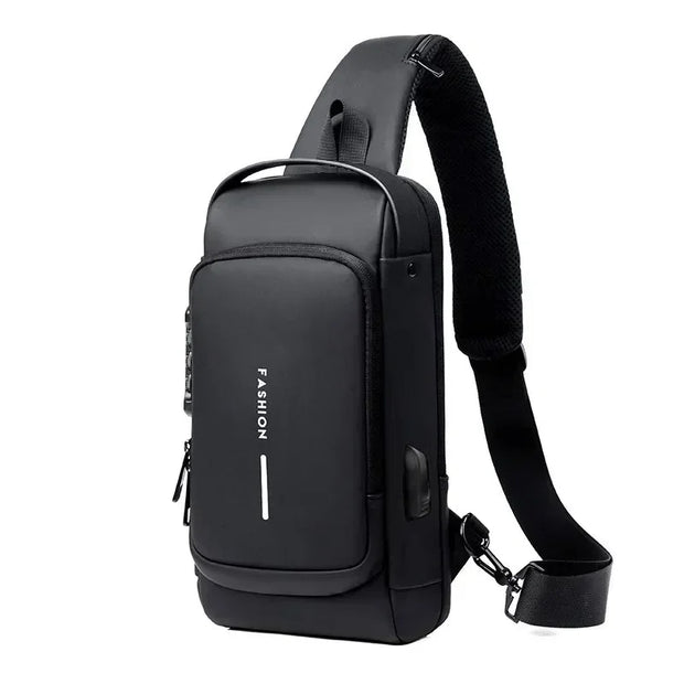 USB Charging Crossbody Package Men Anti Theft Chest Bag Shoulder Bags School Short Trip Messengers Bags Men's Oxford Sling Pack