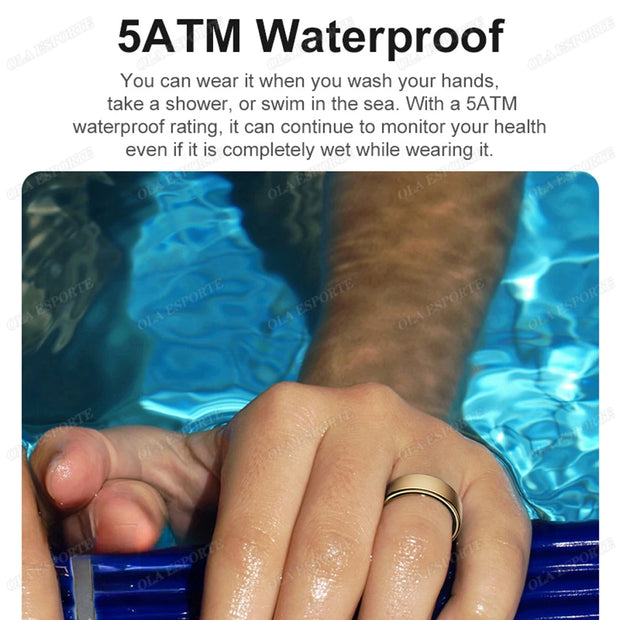 New R10 Smart Ring with Wireless Charging,Health Sleep Monitor,5Atm & Ip68 Waterproof,Multi-Sport Mode for Android IOS Men Women