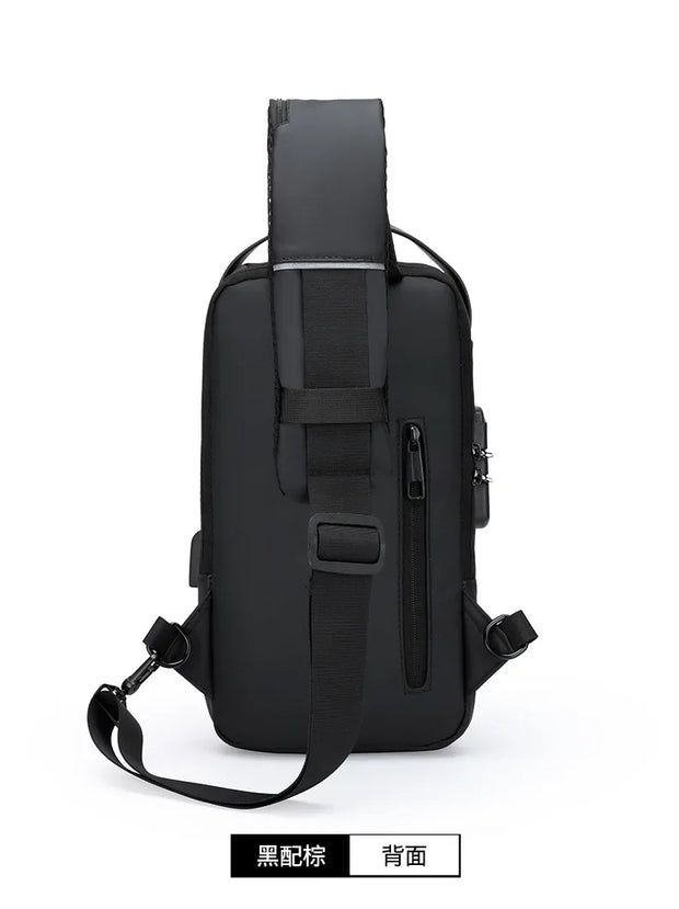 USB Charging Crossbody Package Men Anti Theft Chest Bag Shoulder Bags School Short Trip Messengers Bags Men's Oxford Sling Pack
