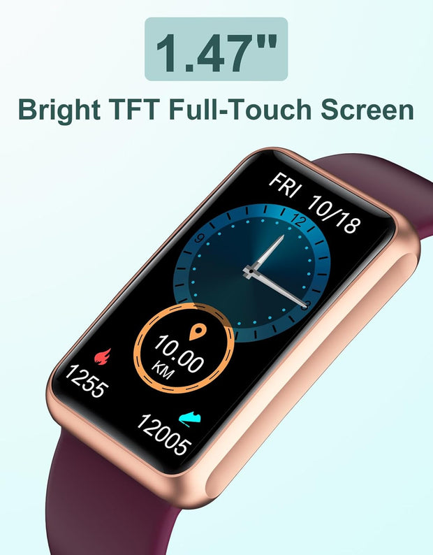 Fitness Tracker No Bluetooth No APP No Phone Needed, Fitness Watch for Men Women Parents IP68 Waterproof with Full Touch Screen Steps Calories Counter Sleep Tracker Alarm Clocks (Black)