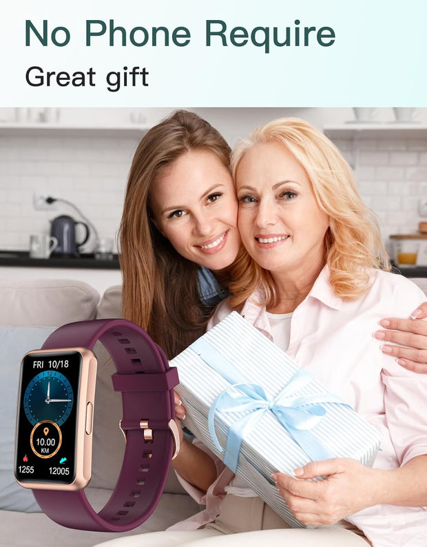 Fitness Tracker Watch for Men Women, No Bluetooth No APP No Phone Needed, IP68 Waterproof Full Touch Screen Sports Watch with Steps Calories Counter Sleep Tracker Alarm Clock (Black/Gold)