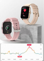 Smart Fitness Tracker Watch for Android/Ios - IP68 Waterproof, Heart Rate/Blood Oxygen/Sleep Monitoring, 8 Sports Modes, Breath Training, Weather Updates - 1.69-Inch Display for Men and Women (Black)