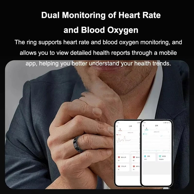 2025 New SR08 Smart Ring Heart Rate Sleep Monitor Motion Tracking IP68 Waterproof Men Women Smart Ring Holiday Gift